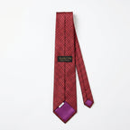 Gold City Vintage Crimson Geometric Hand-Made Silk Tie