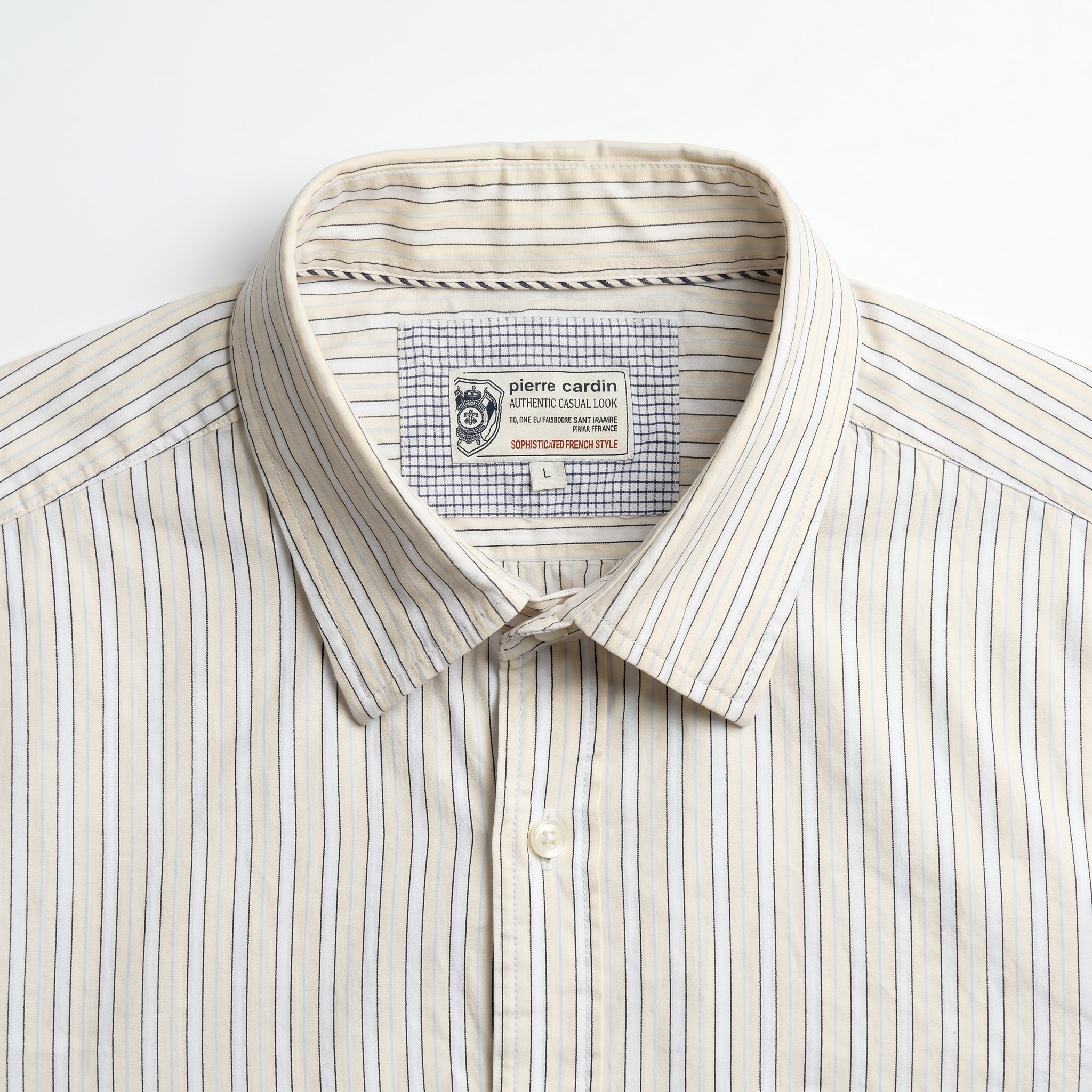 Pierre Cardin Cream Striped Casual Shirt