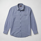 Pierre Cardin Men's Blue Gingham Regular Fit Shirt