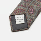 Pierre Cardin Vintage Sage Mauve Paisley Silk Tie