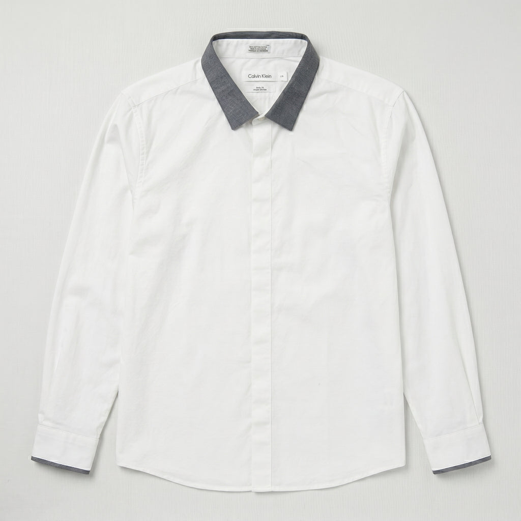 CALVIN KLEIN Men's 100% Cotton Dress Shirt